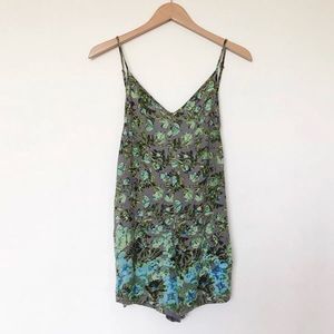 Free People Green and Blue Floral Women's Shorts